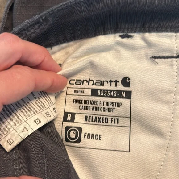 Carhartt Force Relaxed Fit Ripstop Shorts Gray 33 - Picture 7 of 8